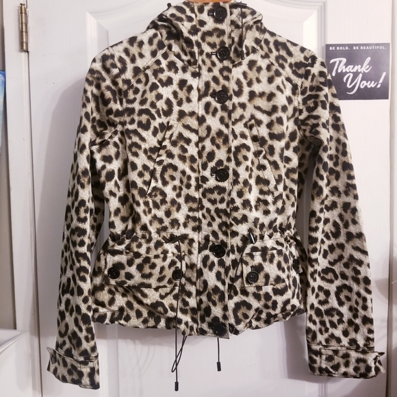 🐆 MICHAEL KORS Animal Print Rain/Wind Jacket - Picture 1 of 8